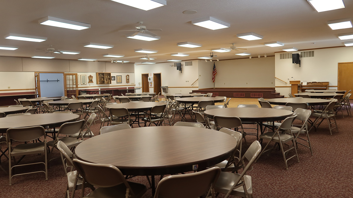 Interior of the Dakins Community Center.