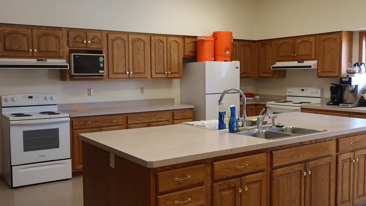 Interior of the Dakins Community Center Kitchen.