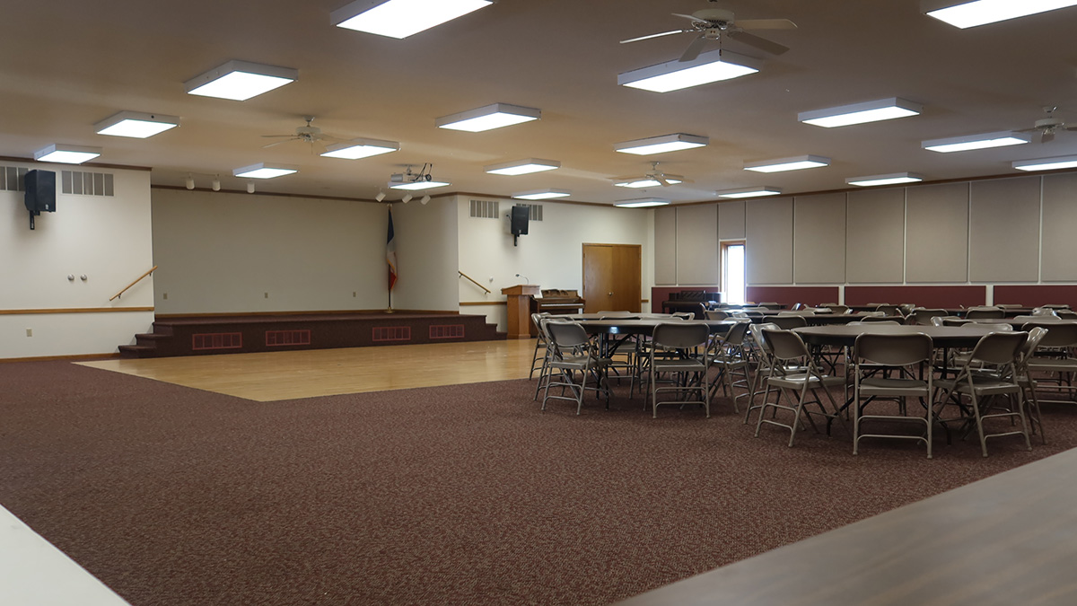 Interior of the Dakins Community Center.