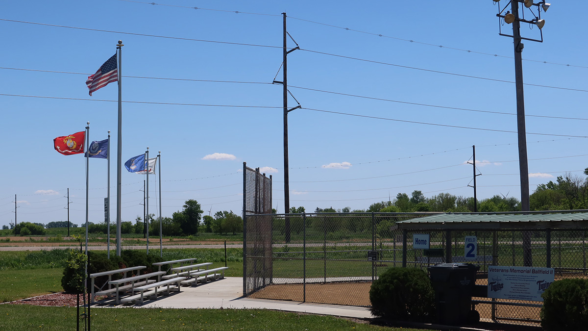 Veterans Memorial Ball Field Flagpoles.