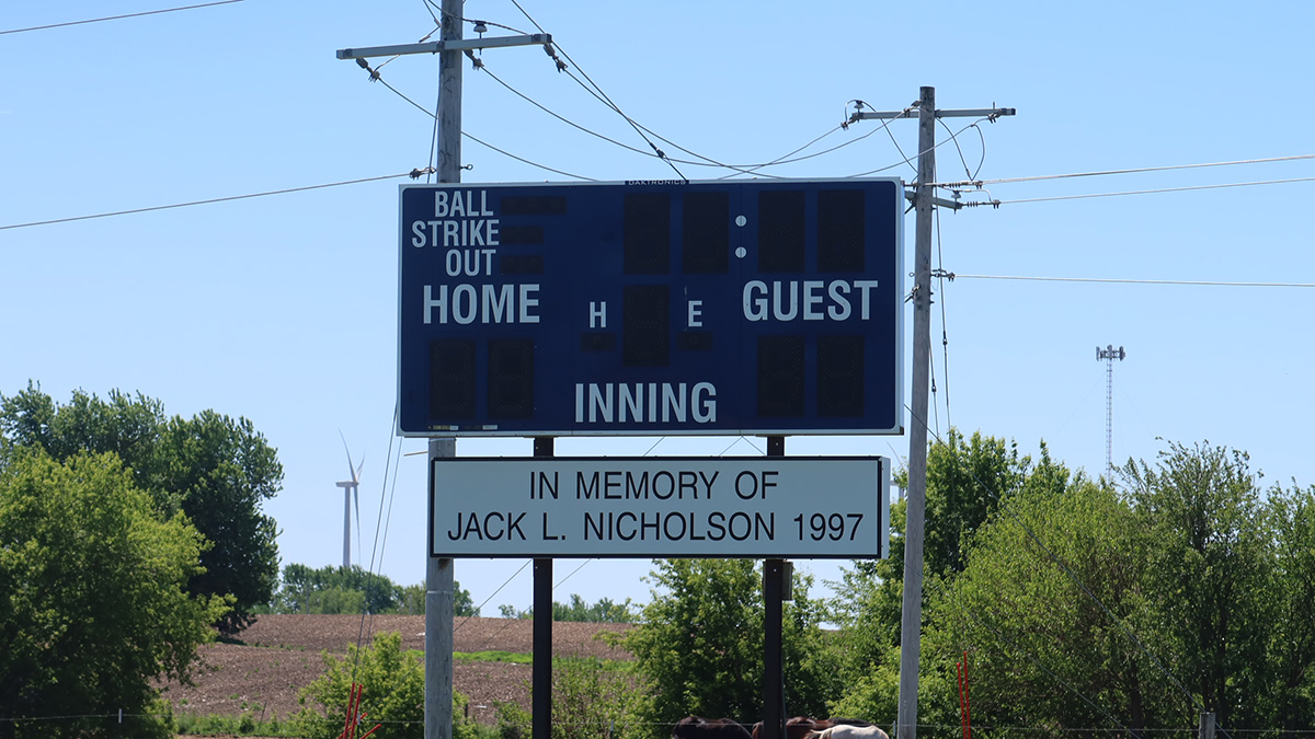 Veterans Memorial Ball Field Scoreboard.